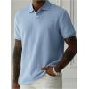 image:imageSOLY HUX Mens Knit Golf Shirts Summer Short Sleeve Textured Classic Pullover Business TShirts TopsPlain Blue