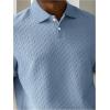 image:imageSOLY HUX Mens Knit Golf Shirts Summer Short Sleeve Textured Classic Pullover Business TShirts TopsPlain Blue
