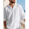 image:imageSOLY HUX Mens Long Sleeve TShirts Collared Button Up Henley Shirt Casual Beach TopsPure White