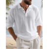image:imageSOLY HUX Mens Long Sleeve TShirts Collared Button Up Henley Shirt Casual Beach TopsPure White