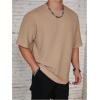 image:imageSOLY HUX Mens Summer Crew Neck Short Sleeve T Shirts Casual Drop Shoulder Basic Tees StreetwearPlain Brown