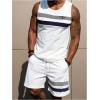 image:imageSOLY HUX Mens Summer Short Sets Sleeveless Tank Top Elastic Shorts 2 Piece Outfits TracksuitWhite Striped