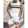 image:imageSOLY HUX Mens Summer Short Sets Sleeveless Tank Top Elastic Shorts 2 Piece Outfits TracksuitWhite Striped