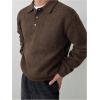 image:imageSOLY HUX Mens Sweaters Long Sleeve Collared Neck Knit Pullover Tops Work Shirts Fall ClothesCoffee Brown