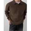 image:imageSOLY HUX Mens Sweaters Long Sleeve Collared Neck Knit Pullover Tops Work Shirts Fall ClothesCoffee Brown