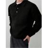 image:imageSOLY HUX Mens Sweaters Long Sleeve Collared Neck Knit Pullover Tops Work Shirts Fall ClothesPure Black