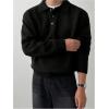 image:imageSOLY HUX Mens Sweaters Long Sleeve Collared Neck Knit Pullover Tops Work Shirts Fall ClothesPure Black