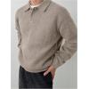image:imageSOLY HUX Mens Sweaters Long Sleeve Collared Neck Knit Pullover Tops Work Shirts Fall ClothesPure Khaki