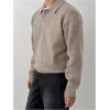 image:imageSOLY HUX Mens Sweaters Long Sleeve Collared Neck Knit Pullover Tops Work Shirts Fall ClothesPure Khaki