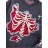 image:imageSOLY HUX Mens Y2K Skeleton Sweater Goth Grunge Skull Long Sleeve Pullover Jumper Graphic Alternative SweatersDark Grey Graphic