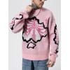 image:imageSOLY HUX Mens Y2K Skeleton Sweater Goth Grunge Skull Long Sleeve Pullover Jumper Graphic Alternative SweatersPink Graphic