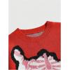 image:imageSOLY HUX Mens Y2K Skeleton Sweater Goth Grunge Skull Long Sleeve Pullover Jumper Graphic Alternative SweatersRed Graphic Print