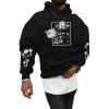 image:imageSOLY HUX Hoodies for Men Letter Graphic Sweatshirt Drawstring Long Sleeve Streetwear Pullover Tops with PocketBlack Floral
