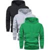 image:imageSOLY HUX Mens Athletic Hoodies Pullover 3 Packs Long Sleeve Hooded Basic Sweatshirt with PocketGreen Grey Black