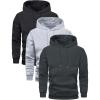 image:imageSOLY HUX Mens Athletic Hoodies Pullover 3 Packs Long Sleeve Hooded Basic Sweatshirt with PocketGrey Black Multi