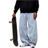 image:imageSOLY HUX Mens Casual Drawstring Sweatpants Elastic Waist Baggy Wide Leg Pants with PocketsPure Light Grey