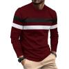 image:imageSOLY HUX Mens Color Block Striped T Shirt Long Sleeve Crew Neck Tee Tops Casual Fall ClothesBurgundy Striped