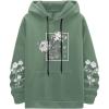 image:imageSOLY HUX Mens Floral Print Casual Graphic Hoodies Drawstring Long Sleeve Pullover SweatshirtGreen Graphic