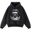 image:imageSOLY HUX Mens Graphic Hoodies Oversized Drop Shoulder Long Sleeve Streetwear Vintage Pullover SweatshirtBlack Lips
