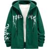image:imageSOLY HUX Mens Graphic Zip Up Hoodies Sweatshirt Drawstring Long Sleeve Casual Streetwear JacketDark Green Graphic