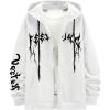 image:imageSOLY HUX Mens Graphic Zip Up Hoodies Sweatshirt Drawstring Long Sleeve Casual Streetwear JacketWhite Graphic