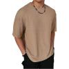 image:imageSOLY HUX Mens Summer Crew Neck Short Sleeve T Shirts Casual Drop Shoulder Basic Tees StreetwearPlain Brown