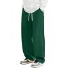 image:imageSOLY HUX Mens Wide Leg Baggy Sweatpants Drawstring Elastic Waist Athletic Trousers with Pockets StreetwearPure Green