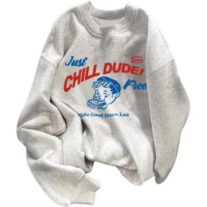 image:imageSOLY HUX Graphic Sweatshirts for Men Crewneck Long Sleeve Drop Shoulder Letter Print Pullover TopsLight Grey Graphic