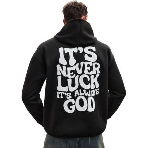 image:imageSOLY HUX Hoodies for Men Letter Graphic Sweatshirt Drawstring Long Sleeve Casual Pullover TopsBlack Letter Print