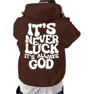 image:imageSOLY HUX Hoodies for Men Letter Graphic Sweatshirt Drawstring Long Sleeve Casual Pullover TopsBrown Letter