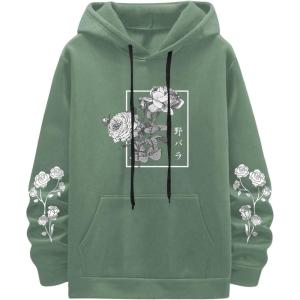 image:imageSOLY HUX Mens Floral Print Casual Graphic Hoodies Drawstring Long Sleeve Pullover SweatshirtGreen Graphic