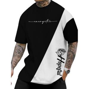 image:imageSOLY HUX Mens Graphic Tees Short Sleeve Round Neck T Shirts Casual Summer Beach TopsBlack and White