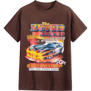 image:imageSOLY HUX Mens Graphic Tees Short Sleeve Round Neck T Shirts Casual Summer Beach TopsCoffee Brown Car Graphic