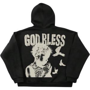 image:imageSOLY HUX Mens Graphic Zip Up Hoodie Sweatshirt Y2k Vintage Long Sleeve Hooded Casual Jacket StreetwearBlack Letter