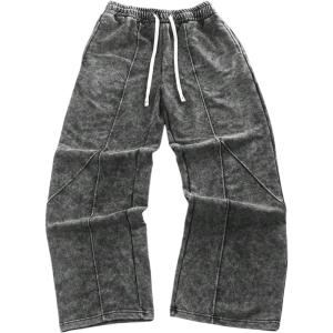 image:imageSOLY HUX Mens Wide Leg Sweatpants Vintage Drawstring Baggy Pants Y2k StreetwearPure Grey