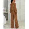 image:imageSOLY HUX Womens 2 Piece Outfits Fall Sweatsuits Off The Shoulder Crop Top Wide Leg Sweatpants Casual Matching Lounge SetsPain Brown