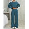 image:imageSOLY HUX Womens 2 Piece Outfits Fall Sweatsuits Off The Shoulder Crop Top Wide Leg Sweatpants Casual Matching Lounge SetsPlain Green