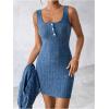 image:imageSOLY HUX Womens 2 Piece Sweater Dress Set Knit Long Sleeve Open Front Cardigan and Bodycon Mini Dress Fall OutfitPure Blue