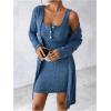 image:imageSOLY HUX Womens 2 Piece Sweater Dress Set Knit Long Sleeve Open Front Cardigan and Bodycon Mini Dress Fall OutfitPure Blue