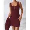 image:imageSOLY HUX Womens 2 Piece Sweater Dress Set Knit Long Sleeve Open Front Cardigan and Bodycon Mini Dress Fall OutfitPure Burgundy