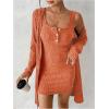 image:imageSOLY HUX Womens 2 Piece Sweater Dress Set Knit Long Sleeve Open Front Cardigan and Bodycon Mini Dress Fall OutfitPure Orange