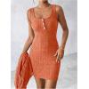 image:imageSOLY HUX Womens 2 Piece Sweater Dress Set Knit Long Sleeve Open Front Cardigan and Bodycon Mini Dress Fall OutfitPure Orange