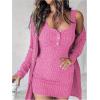 image:imageSOLY HUX Womens 2 Piece Sweater Dress Set Knit Long Sleeve Open Front Cardigan and Bodycon Mini Dress Fall OutfitPure Pink