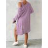 image:imageSOLY HUX Womens 2 Piece Sweater Dress Set Knit Long Sleeve Open Front Cardigan and Bodycon Mini Dress Fall OutfitPure Purple