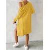 image:imageSOLY HUX Womens 2 Piece Sweater Dress Set Knit Long Sleeve Open Front Cardigan and Bodycon Mini Dress Fall OutfitPure Yellow