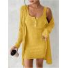 image:imageSOLY HUX Womens 2 Piece Sweater Dress Set Knit Long Sleeve Open Front Cardigan and Bodycon Mini Dress Fall OutfitPure Yellow
