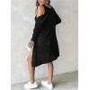 image:imageSOLY HUX Womens 2 Piece Sweater Dress Set Knit Long Sleeve Open Front Cardigan and Bodycon Mini Dress Fall OutfitSolid Black