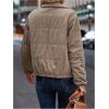 image:imageSOLY HUX Womens Corduroy Quilted Puffer Jacket Zip Up Long Sleeve Padded Bomber Barn Jackets Coat with PocketsPlain Coffee Brown