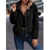 image:imageSOLY HUX Womens Corduroy Quilted Puffer Jacket Zip Up Long Sleeve Padded Bomber Barn Jackets Coat with PocketsPure Black