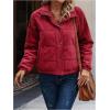 image:imageSOLY HUX Womens Corduroy Quilted Puffer Jacket Zip Up Long Sleeve Padded Bomber Barn Jackets Coat with PocketsPure Burgundy